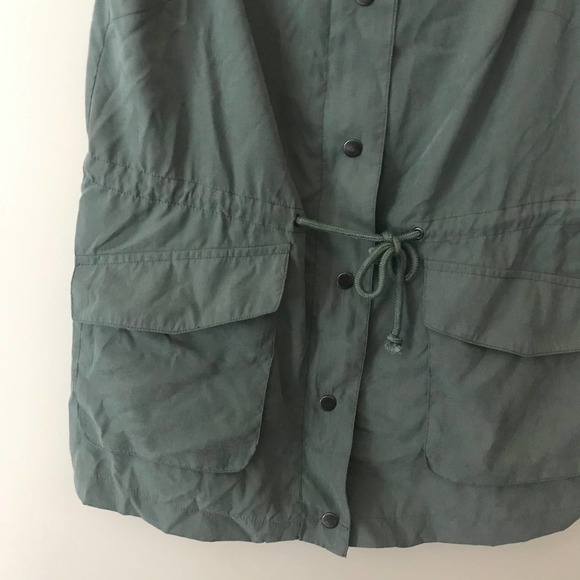 First Love Vest Womens Large‎ Green Cargo Military Drawstring Snap Full Zip Gorp - Picture 5 of 8